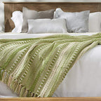 DII Braided Striped Decorative Throw Blanket, 50x60, Antique Green - color: Antique Green