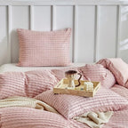 WARMDERN Pink Pillow Covers Queen Standard Pillow Cases Soft Microfiber Pillow Cases Set of 4 Boho Textured Pillowcase with Envelope Closure(Pink, Queen/Standard, 4 Pack) - color: Pink, size: 20" x 26" (Pack of 4)