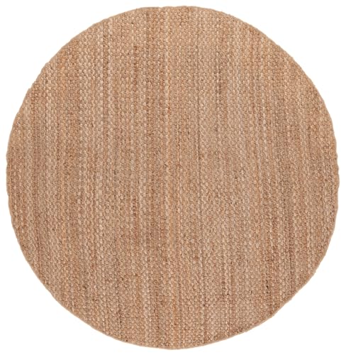 SAFAVIEH Natural Fiber Collection Area Rug - 6' Round, Natural, Handmade Jute, Ideal for The Living Room, Dining, Bedroom (NF402A) - size: 6' (Round)