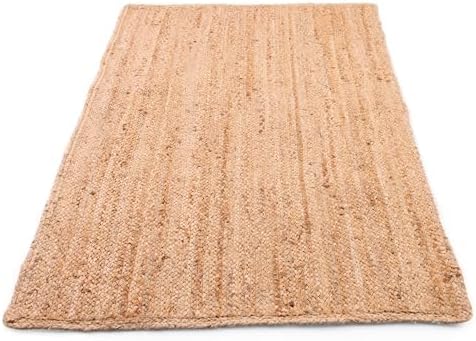 BIRDROCK HOME 3x5 Jute Rug – All-Natural, Soft & Durable – Perfect for Entryways, Kitchens, or Layering – Classic Neutral Tones, Handcrafted & Braided