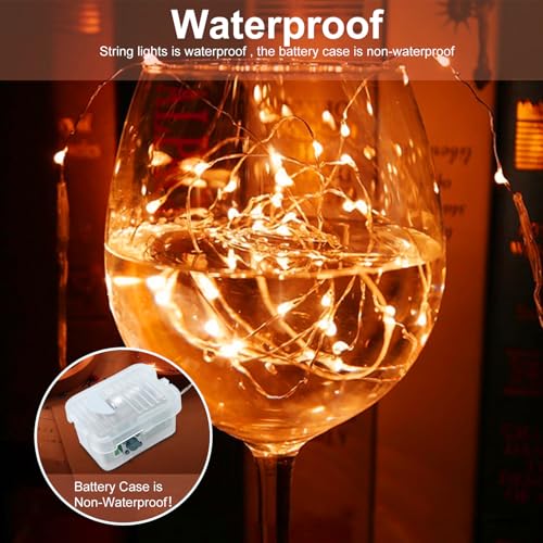 AIKEI 6 Pack LED Fairy Lights Battery Operated, Mini String Lights Waterproof 7ft 20 Led Firefly Starry Lights for Wedding Party Bedroom Garden Christmas Decoration Orange - color: Orange, size: 6PCS-STANDARD