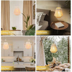 JHY DESIGN Battery Powered Hanging Lamp 8" H Braided Cotton Rope Decorative Pendant Lamp Battery Lamp with 6 Hours Timer for Bar Bedroom Patio Indoor Outdoor Living Room - size: 8 inches