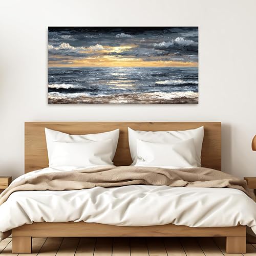 Canvas Wall Art Decor Wall Art Pictures for Living Room Abstract Coastal Wall Art Prints Modern Landscape Wall Art Decorations Abstract Canvas Art Wall Decor Bedroom Office Decor 20" X 40" - color: JYR-01R, size: 40"L x 20"W