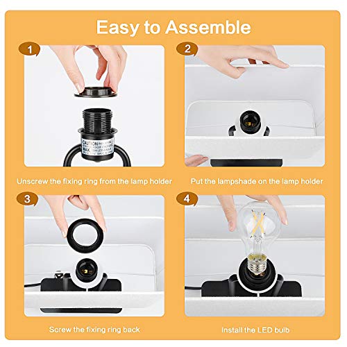 3-Way Dimmable Touch Control Table Lamp with 2 USB Ports and AC Power Outlet Modern Bedside Nightstand Lamp Fabric Shade and Metal Base for Guestroom Bedroom Living Room Hotel LED Bulb Included White - color: White