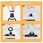3-Way Dimmable Touch Control Table Lamp with 2 USB Ports and AC Power Outlet Modern Bedside Nightstand Lamp Fabric Shade and Metal Base for Guestroom Bedroom Living Room Hotel LED Bulb Included White - color: White
