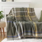 BATTILO HOME Olive Green Plaid Throw Blanket for Couch - Army Green Plaid Blanket Buffalo Checkered Blankets - Lightweight Farmhouse Outdoor Throw Blankets for Bed, Sofa 50"x60" - color: Army Green