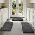 Ophanie Small Rug Washable Non Slip Throw Bedside Area Rugs, Fluffy Soft Mini Bedroom Carpet, 1.5x2.5，1.5x4 and 1.5x5 Rug Set, 3 Piece Grey with Over 99 pcs Pile fibers - color: 1- Grey, size: 1.5' x 2.5' + 1.5' x 4' + 1.5' x 5' (Rectangular)