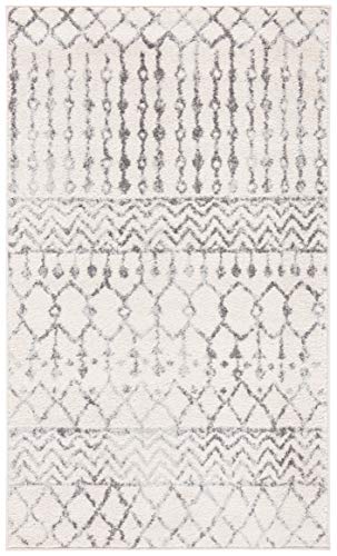 SAFAVIEH Tulum Collection Accent Rug - 2' x 3', Ivory & Grey, Moroccan Boho Distressed Design, Non-Shedding & Easy to Clean, Ideal for Front Door, Kitchen, Entryway, Foyer (TUL270A) - color: Ivory/Grey, size: 2' x 3' (Rectangular)