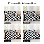 Checkered Throw Blanket, Black Soft Cozy Fluffy Knitted Throw Blankets for Couch, Sofa, Bed, Chair, Warm Fuzzy Travel Picnic Lightweight Plaid Blanket, 50x70 inches - color: Black White, size: 50×70 Inch