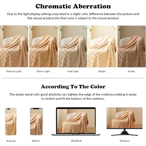 NEWCOSPLAY Super Soft Twin Blanket Brown Premium Silky Flannel Fleece 3D Checkered Lightweight Bed Blanket All Season Use (Brown Checkered, Twin(60"x80")) - color: Brown Checkered, size: Twin(60"x80")