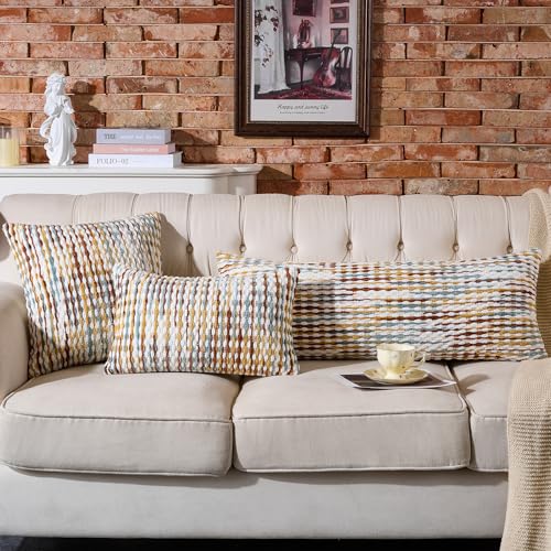AmHoo Boho Chenille Pillow Cover Decorative Tufted Pillowcase for Couch Bed Sofa Bedroom Living Room Modern 20 x 20-Inch Brown - color: Brown, size: 20" x 20" (Pack of 1)