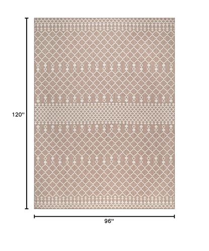 Nourison Home Positano Beige 8' x 10' Area Rug - Easy Clean, Non Shedding, Bed Room, Living Room, Dining Room, Kitchen (8' x 10') - color: Beige, size: 8' x 10' (Rectangular)