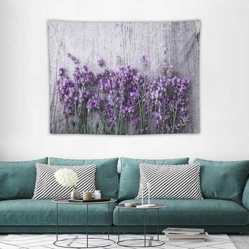 Houselerax Lavender Floral Tapestry,Rustic Spring Purple Flower Wall Hanging for Bedroom Living Room Dorm Decor, 40"x30" - color: Lavender Floral-1, size: W40xL30in
