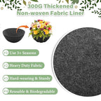 Riare 4 Pack 14 Inch Round Fabric Planter Basket Liner- Hanging Basket Liners Replacement Coco Fiber Liner Alternative for Hanging Basket Flowers (Prevent Birds from Nesting) - size: 14inch