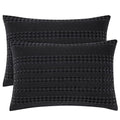 PHF 100% Cotton Waffle Pillow Shams Standard Size, 2 Pack 20" x 26" Soft Skin-Friendly Pillowcases, No Filling, Aesthetic Woven and Breathable Waffle Weave Pillow Case Covers for Bed, Black - color: Black, size: 26" x 20" (Pack of 2)