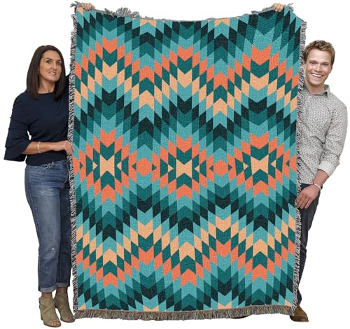 Pure Country Weavers Catus Blooming - Western Tapestry Throw Blanket Woven from Cotton - Made in The USA (72x54) - color: Catus Blooming