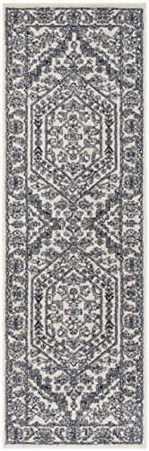 SAFAVIEH Adirondack Collection Runner Rug - 2'6" x 6', Ivory & Navy, Oriental Medallion Design, Non-Shedding & Easy to Clean, Ideal for Ideal for Hallway, Foyer, Kitchen, Entryway, Bedroom (ADR108R) - color: Ivory/Navy, size: 2'6" x 6' (Runner)