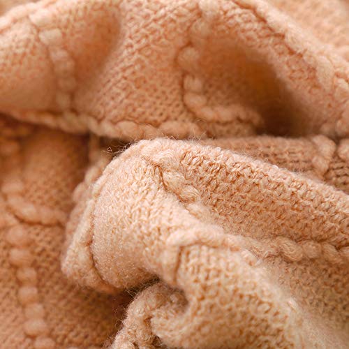 BOURINA Orange Throw Blanket 60x80 Inches Throw Textured Solid Soft Sofa Throw Couch Knitted Decorative Blanket - color: Coral, size: 60"x80"