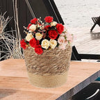 TOYANDONA Large Seagrass Woven Planter Basket for Indoor Plants, Multi-Purpose Boho Plant Pot Cover with Handcrafted Storage Basket, Natural Brown Fiber for Home Décor and Indoor Gardening