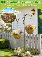 ANPHSIN 4Pcs 18inch Coconut Liners for Hanging Baskets Planters - Made of 100% Natural Coco Coir Fiber, Thick Breathable Round Liner for Outdoor Porch Garden Flower - size: 18in