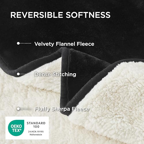 Bedsure Cat Blanket for Indoor Cats - Waterproof Calming Cat Blankets for Couch Protection, Sherpa Fleece Pet Blanket, Soft Plush Reversible Throw Furniture Protector, 40"x30", Black - color: Black, size: M(30x40")