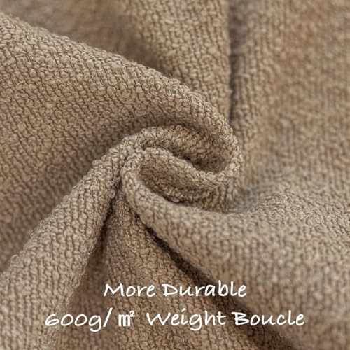 GEEORY Decorative Throw Pillow Covers 24x24 Inch Pack of 2,Textured Boucle Neutral Cushion Cases for Bed Couch Sofa, Accent Modern Farmhouse & Minimalist Home Decor (Oatmeal Beige) GE03-24 - color: Oatmeal Beige, size: 24" x 24" (Pack of 2)