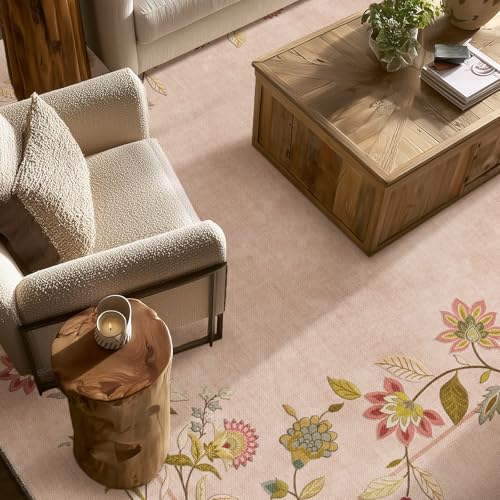 2x3 Washable Small Rugs for Entryway: Door Mat Indoor Entrance Stain Resistant Non Slip Rubber Backed Low Pile Soft Throw Area Rugs for Bedroom Kitchen Front Door Indoor Entrance Foyer Entry - color: Edge Floral Pink, size: 2' x 3' (Rectangular)