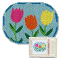 ORIGACH Tulip Latch Hook Rug Kit for Adults Printed Rug Making Kit Handmade Carpet Tapestry Cover with Hook Latch and Preprinted Canvas, Home Arts Crafts Sofa Decor, 20.5x15inch - style: Tulip