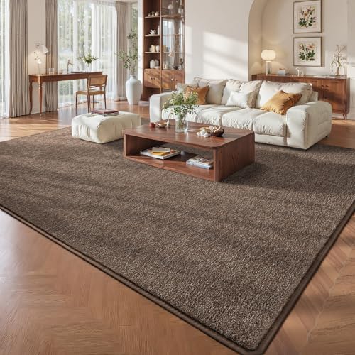 Pettop 4x6 Brown Area Rugs for Living Room Bedroom, Thickened Memory-Foam Throw Carpet, Modern Minimalist Super Soft Kids Boys Girls Rug, Non-Slip and Washable Carpets for Dorm Home Decor - color: Brown-white, size: 4' X 6' (Rectangular)