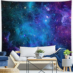Lahasbja Galaxy Blue Starry Sky Tapestry, XL/70.8'' x 92.5'', Wall Art for Living Room, Dorm - size: 70.8"L x 92.5"W