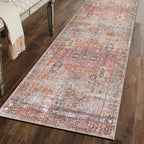 Rugshop Multi Transitional Distressed Runner Rug — Machine Washable & Non‑Slip, 2' 6" X 6' for Hallway, Entryway and Kitchen - size: 2'6" x 6' (Rectangular)