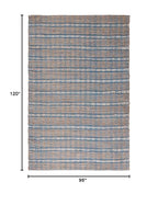 SAFAVIEH Area Rug 8x10 - Natural Fiber Collection - Large - Blue & Natural, Handmade Jute & Cotton, Boho Stripe Farmhouse Rustic Design, Ideal for Living Room, Bedroom, Dining Space (NFB656M) - color: Blue/Natural, size: 8' x 10' (Rectangular)