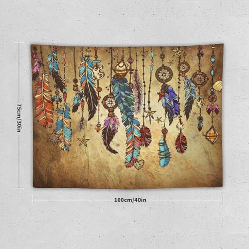 DDCBNS Retro Feather Tapestry Wall Hanging,Aztec Native American Navajo Ethnic Tribal Design Wall Hanging Tapestry Wall Art Home Décor for Bedroom Living Room Dorm Wall Décor 40" x 30" - color: Aztec Style_3, size: 40"L x 30"W