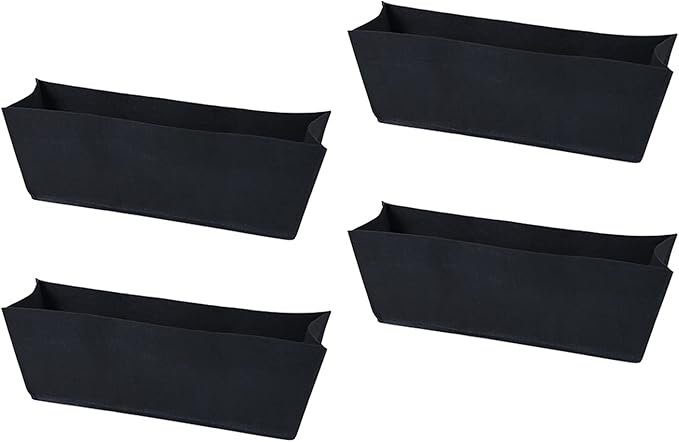 Non-Woven Fabric Plant Grow Bags Replacement Coco Liner Window Basket,Trough Shaped Wall and Deck Mount Planters,Round Hanging Basket (4Pack, 24)