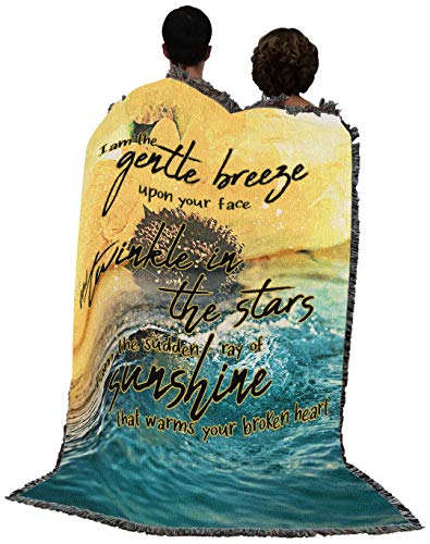 Pure Country Weavers I Am The Gentle Breeze Upon Your Face Blanket Water - Sympathy Bereavement Gift Tapestry Throw Woven from Cotton - Made in the USA (72x54) - color: Breeze Water, size: 72" x 54"