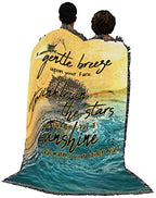 Pure Country Weavers I Am The Gentle Breeze Upon Your Face Blanket Water - Sympathy Bereavement Gift Tapestry Throw Woven from Cotton - Made in the USA (72x54) - color: Breeze Water, size: 72" x 54"