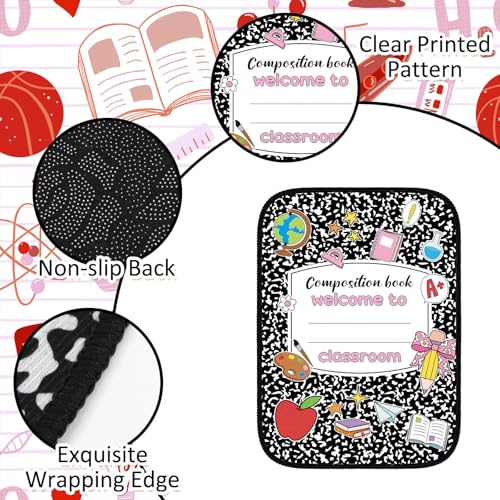Tinideya 12 Pcs Kids Carpet Circle Seats for Class 16 Inch Round Classroom Rug Back to School Floor Cushions Soft Educational Mat Non Slip First Day of School Learning Playing Areas(Composition Book) - style: Composition Book