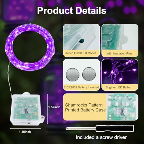 AIKEI 6 Pack LED Fairy Lights with Timer Battery Operated, Mini String Lights with Remote Waterproof 7ft 20 Led Firefly Starry Lighting for Wedding Party Bedroom Garden Christmas Decoration Purple - color: Purple, size: 6PCS-REMOTE