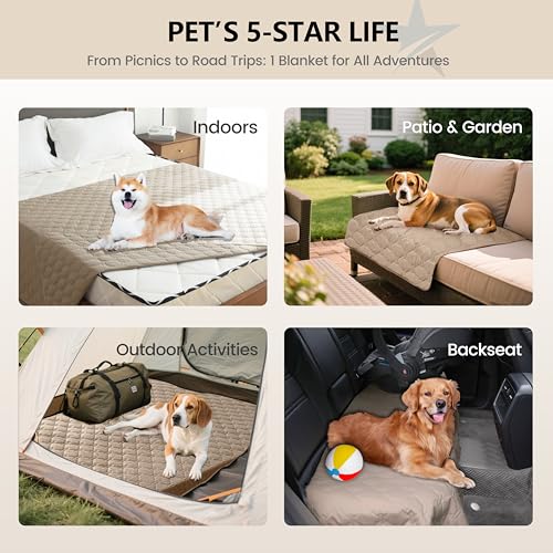 gogobunny 3X Stronger Waterproof Pet Blanket, Scratch Proof Furniture Protector for Dogs Cats, Reversible Cover 30x30 Inch, Dark Beige - color: Dark Beige, size: 30x30 Inch (Pack of 1)