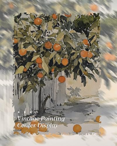 HUARCEY Gold Framed Vintage Wall Art for Living Room Country Orange Trees Earthy Room Decor Aesthetic Oil Painting Wall Picture Farmhouse Canvas Print Artwork for Kitchen Bedroom Bathroom Decor 12x16 - color: Orange Tree, size: 16"L x 12"W