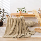 YUSOKI Sherpa Twin XL Blanket-3D Stylish Design Super Soft Fuzzy Cozy Warm Blanket Thick Plush Fluffy Furry Blankets for Teen Girls Women Couch Bed Sofa Chair Men Boys Gift(Tan,65"x90") - color: Tan-(without Pillows), size: Twin XL (65" x 90")
