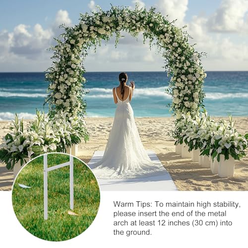 RUBFAC 7.8ft Metal Wedding Arch Frame, White Garden Trellis for Climbing Plants Outdoor, Garden Arbors and Arches Party Archway for Flower Rose Vines Birthday Bridal Christmas Decoration - color: white
