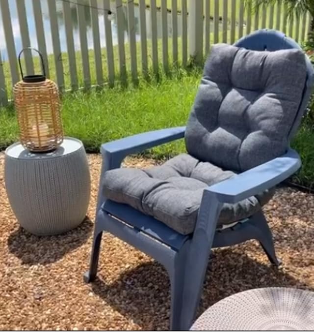 QILLOWAY Outdoor Seat/Back Chair Cushion Tufted Pillow, Spring/Summer Seasonal Replacement Cushions (Beige/Sand/Camel).