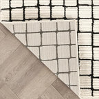 Abani Neutral Collection Cream Area Rug 8' x 10' for Living Room, Dining Room, Family Room - Modern Design - Durable & Easy to Clean - color: Squares, size: 8' x 10' (Rectangular)