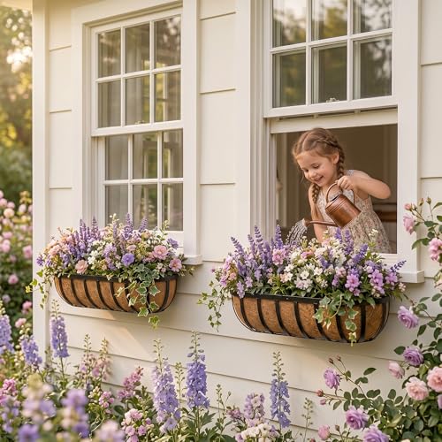 Y&M 3PCS 36" Horse Trough Coco Liners for 36 Inch Window Deck Box, Pre Formed Replacement Coco Liner for Window Deck Basket - size: 36in 3Pcs