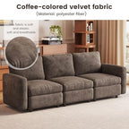 Guyii 4 Seats Sectional Sofa Modern 4 People Couch Deep Seat Soft Cushion Sofa Brown Living Room Sofa for Apartment Hotel Office Easy Assemble - color: Brown, size: 4 seater