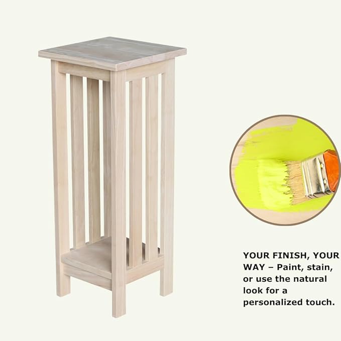 International Concepts Mission Plant Stand, 30-Inch High, Solid Parawood, Unfinished