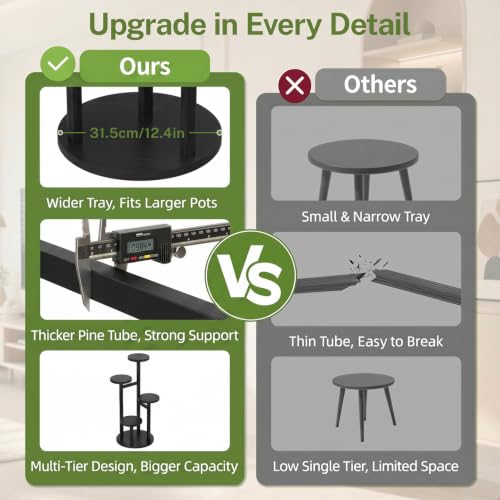 iDavosic.ly 4 Tier Plant Stand Indoor, Tiered Corner Wood Multiple Flower Holder Shelf, Tall Orchid Display Rack for Living Room Bedroom, Black - color: Pine Black, size: 4 Tiers