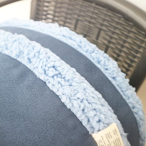 Round Throw Pillow Macaron Shape 16x16 Inches No Zipper Down-Like Polyester Filling Super Soft Feather-Like Touching Floor Pillow Home Décor Circle Cushion for Couch 40cm, Navy Blue, 1 Piece - color: Navy Blue, size: 16"D x 16"W x 6.5"H