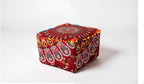 CRAFT KALA Large Hippie Mandala Meditation Floor Ottoman Pillow Cushion Pouf Cover Square Poufs Cover Bohemian Circle Floor Cushion Case Outdoor Fireplace Living Room Decor 16X16X14 inches, Red Mirchi